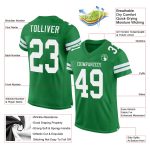 Customizable Grass Green Football Jersey with White Mesh - Personalized Name & Number Personalized Grass Green White Mesh