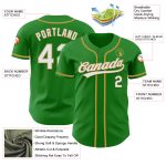 Custom Grass Green and White Authentic Baseball Jersey with Personalized Name and Number - Team Gear Personalized Grass Green