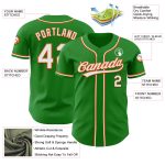 Custom Name & Number Baseball Jersey - Personalized Grass Green & White-Orange Team Jersey Personalized Grass Green White-Orange