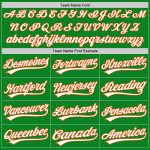 Custom Name & Number Baseball Jersey - Personalized Grass Green & White-Orange Team Jersey Personalized Grass Green White-Orange