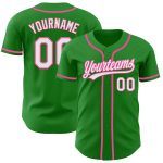 Personalized Custom Name and Number Baseball Jersey - Grass Green White-Pink Team Jersey Personalized Grass Green White-Pink