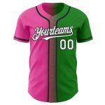 Custom Name Number Baseball Jersey - Authentic Gradient Grass Green White Pink Black Fashion Team Apparel Personalized Grass