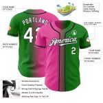 Custom Name Number Baseball Jersey - Authentic Gradient Grass Green White Pink Black Fashion Team Apparel Personalized Grass