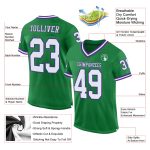 Custom Name and Number Authentic Throwback Football Jersey - Personalized Green White-Purple Mesh Team Jersey Personalized