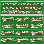 Custom Name Number Baseball Jersey - Personalized Grass Green White Red Authentic Team Jersey Personalized Grass Green White-Red
