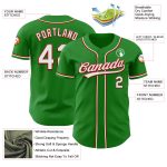 Custom Name Number Baseball Jersey - Personalized Grass Green White Red Authentic Team Jersey Personalized Grass Green White-Red