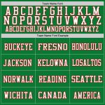Customizable Grass Green White-Red Football Jersey with Name & Number - Authentic Throwback Style Personalized Grass Green