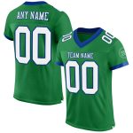 Personalized Grass Green White-Royal Authentic Football Jersey - Custom Team Gear Personalized Grass Green White-Royal Mesh