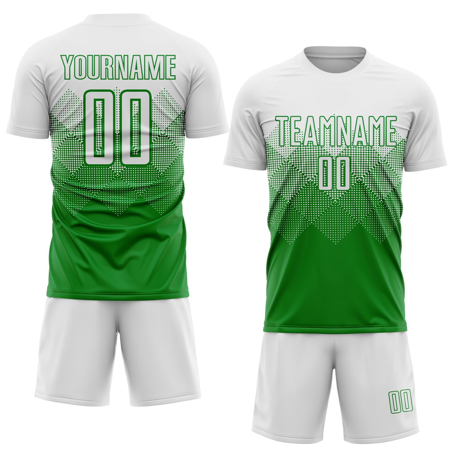 Personalized Grass Green White Sublimation Soccer Uniform Jersey Team Custom Name and Number Custom Name and Number Soccer Jersey - Personalized Grass Green White Sublimation Uniform Team Wear Personalized Grass Green - Image 2