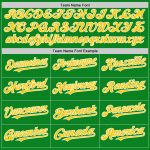 Custom Name and Number Baseball Jersey, Gradient 3D Twinkle Star Design in Grass Green and Yellow-White Personalized Grass