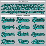 Custom Name and Number Hockey Jersey in Gray Aqua-Black - Personalized Lace Neck Team Jersey Personalized Gray Aqua-Black