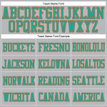 Custom Football Jersey with Personalized Name and Number - Gray Aqua-Orange Mesh Authentic Design Personalized Gray Aqua-Orange