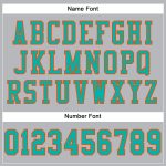 Custom Football Jersey with Personalized Name and Number - Gray Aqua-Orange Mesh Authentic Design Personalized Gray Aqua-Orange