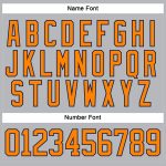 Custom Name and Number Hockey Jersey in Gray Bay, Orange, and Navy - Personalized Lace Neck Team Apparel Personalized Gray