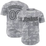 Custom 3D Pattern Gray Black Baseball Jersey with Boats and Fish - Personalized Team Jersey with Name and Number Personalized