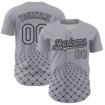Custom Name Number 3D Geometric Pattern Baseball Jersey - Personalized Gray Black Authentic Team Design Personalized Gray