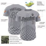 Custom Name Number 3D Geometric Pattern Baseball Jersey - Personalized Gray Black Authentic Team Design Personalized Gray