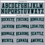 Custom Team Performance T-Shirt with Name and Number - Personalized Gray Black Aqua Long Sleeve Personalized Gray Black-Aqua