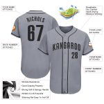 Custom Name and Number Personalized Baseball Jersey in Gray and Black - Authentic Team Apparel Personalized Gray Black Authentic
