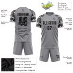 Custom Name Number Gray Black Camo Soccer Jersey Uniform Personalized Team Apparel Personalized Gray Black-Camo Sublimation