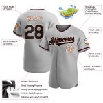 Custom Name & Number Authentic Gray Black-City Baseball Jersey - Personalized Team Apparel Personalized Gray Black-City Cream