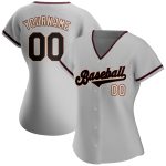 Custom Name & Number Authentic Gray Black-City Baseball Jersey - Personalized Team Apparel Personalized Gray Black-City Cream