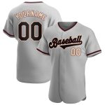 Custom Name & Number Authentic Gray Black-City Baseball Jersey - Personalized Team Apparel Personalized Gray Black-City Cream
