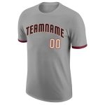 Custom Team Performance T-Shirt with Name and Number - Personalized Gray Black-City Cream Design Personalized Gray Black-City