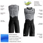 Custom Name Number Basketball Jersey Sublimation Round Neck Gray Black Color Splash Personalized Suit Personalized Gray Black