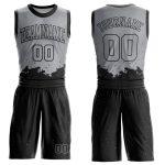 Custom Name Number Basketball Jersey Sublimation Round Neck Gray Black Color Splash Personalized Suit Personalized Gray Black