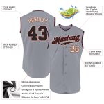 Custom Name and Number Personalized Gray Black-Cream Baseball Jersey - Authentic Sleeveless Team Gear Personalized Gray Black-Cream