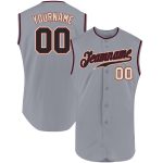 Custom Name and Number Personalized Gray Black-Cream Baseball Jersey - Authentic Sleeveless Team Gear Personalized Gray Black-Cream