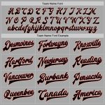 Custom Team Name Number Gray Black Crimson Varsity Letterman Bomber Jacket Full-Snap Cream Personalized Gray Black Crimson-City