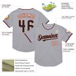 Custom Personalized Gray Black Crimson Cream Baseball Jersey with Name and Number - Authentic Throwback Design Personalized