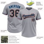 Custom Name Number Unisex Two-Button Softball Jersey Gray Black Electric Blue Orange Personalized Gray Black Electric Blue-Orange