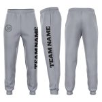 Custom Personalized Jogger Sweatpants with Name and Number - Gray Black Fleece Personalized Gray Black Fleece Jogger Sweatpants
