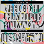 Custom Soccer Jersey with Personalized Name & Number - Gray Black Fluid Shapes Design Team Uniform Personalized Gray Black