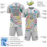 Custom Soccer Jersey with Personalized Name & Number - Gray Black Fluid Shapes Design Team Uniform Personalized Gray Black