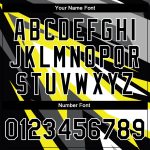 Custom Name and Number 3D Pattern Gray Black-Gold Bomber Varsity Letterman Jacket Personalized Gray Black-Gold 3D Pattern