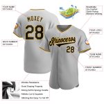 Personalized Authentic Baseball Jersey in Gray Black-Gold - Custom Sportswear for Fans Personalized Gray Black-Gold Authentic