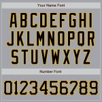 Custom Personalized Baseball Jersey with Gray Black and Gold Raglan Sleeves - Team Name and Number Personalized Gray Black-Gold