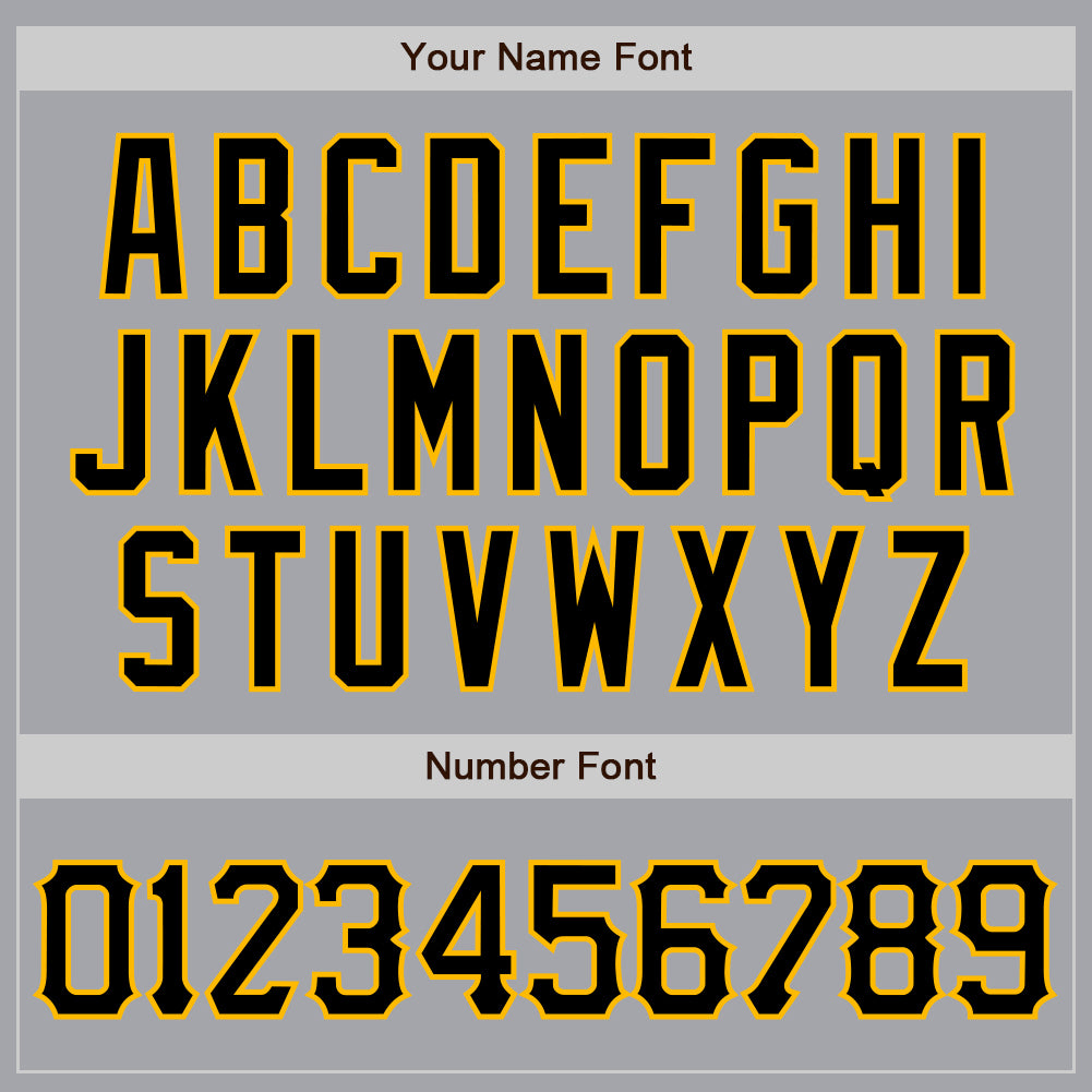 Personalized Gray Black-Gold Authentic Raglan Sleeves Baseball Jersey Team Custom Name and Number Custom Personalized Baseball Jersey with Gray Black and Gold Raglan Sleeves - Team Name and Number Personalized Gray Black-Gold - Image 5