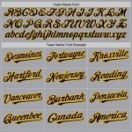 Custom Personalized Baseball Jersey with Gray Black and Gold Raglan Sleeves - Team Name and Number Personalized Gray Black-Gold