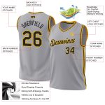 Personalized Black Gold Gray Throwback Basketball Jersey Authentic Design Personalized Gray Black-Gold Authentic Throwback