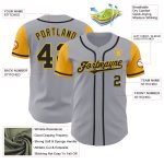 Custom Name and Number Gray Black-Gold Two Tone Baseball Jersey - Personalized Authentic Team Jersey Personalized Gray Black-Gold