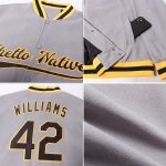 Custom Team Name Number Gray Black Gold Bomber Varsity Full-Snap Letterman Jacket Personalized Gray Black-Gold Bomber Full-Snap