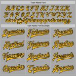 Personalized Gray Black Gold Varsity Letterman Two Tone Bomber Jacket Full-Snap Personalized Gray Black-Gold Bomber Full-Snap