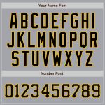 Custom Personalized Varsity Letterman Jacket Gray Black Gold Full-Snap Two Tone with Team Name and Number Personalized Gray