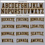 Custom Name and Number Long Sleeve Performance T-Shirt - Personalized Gray Black-Gold Team Apparel Personalized Gray Black-Gold