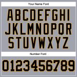 Custom Name and Number Long Sleeve Performance T-Shirt - Personalized Gray Black-Gold Team Apparel Personalized Gray Black-Gold